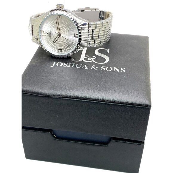 Joshua & Sons Men's Watch JS99SS Quartz Silver Stainless Steel 44mm - Picture 3 of 14